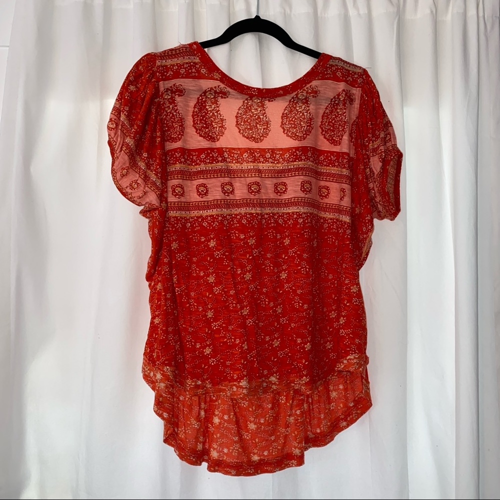 Free People Paisley Puff Tee